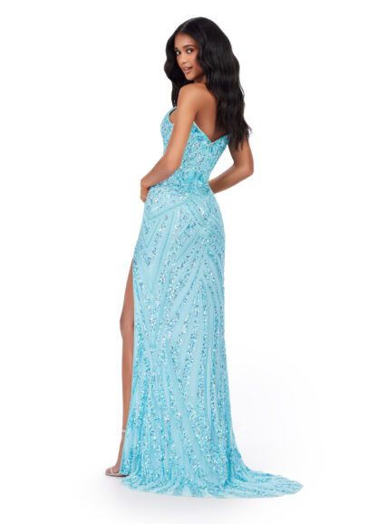 Strapless Gown with Sequin Motif by Ashley Lauren 11236 - Image 8