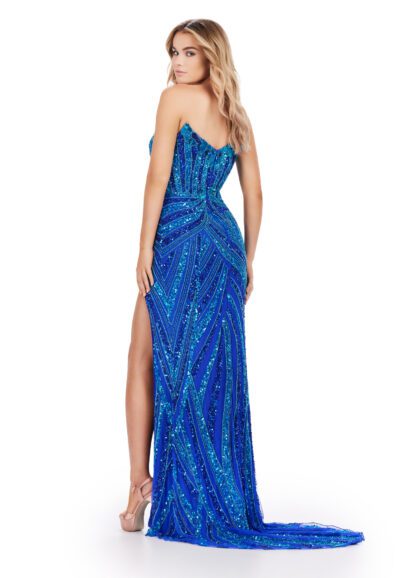 Strapless Gown with Sequin Motif by Ashley Lauren 11236 - Image 10