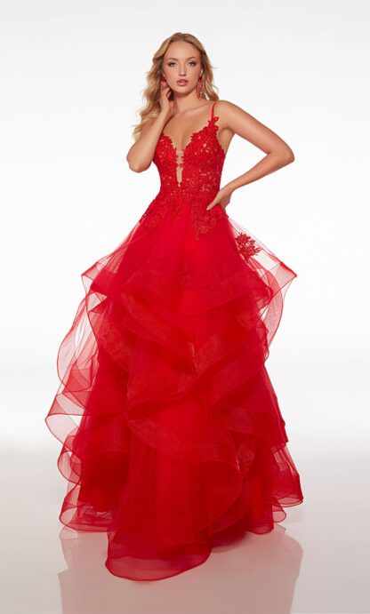 Tulle Layered Ballgown by Alyce Paris 61476 - Image 2