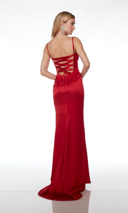 Satin Corset Gown by Alyce Paris 61485 - Image 2