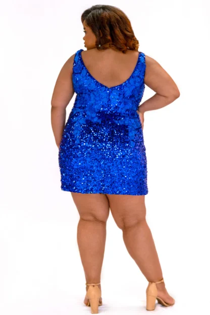 Fitted Sequin with Florals By Sydney's Closet 8145 - Image 3